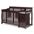 Storkcraft Portofino 5-in-1 Convertible Crib and Changer (Espresso) - Crib and Changing -Table Combo with 3 Drawers, Includes Ba