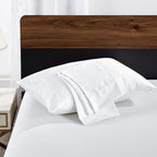 FreshCulture White Pillowcases Queen Size 2 Pack - Pillowcase Set - Envelope Closure - Soft Brushed Microfiber Fabric - 20x30 In