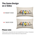 Oil Painted Bird Lumbar Pillow Covers 12X20 Inch Rustic Birds Tree Branches Rectangular Pillow Cases Wildlife Spring Summer Oblo