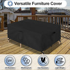 Outdoorlines Outdoor Waterproof Patio Table Furniture Set Covers - Rectangle Couch Sectional Cover Outside Weatherproof Patio Furniture Covering For Deck, Lawn And Backyard 130'L X 84'W X 28'H, Black