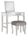 Linon Silver Harper Vanity Set, 32 W x 18 D x 46.75 H