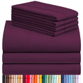 LuxClub 7 PC Split King Sheet Set, Breathable Luxury Bed Sheets, Deep Pockets 18'' Eco Friendly Wrinkle Free Cooling Sheets Mach