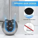 Ixo Toilet Brush And Holder 2 Pack, 304 Stainless Steel Toilet Brush With Extended And Durable Comfortable Brush Handle, Toilet
