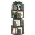 Aheaplus Rotating Bookshelf, 360 Display Corner Bookshelf for Small Space, 4 Tier Floor Standing Bookcase Storage Rack, Wood Nar