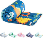 Sivio Kids Weighted Blanket, 10 Lbs, 41 X 60 Inches, 100% Natural Cotton Heavy Blanket For Kids And Teens, Blue Dinosaur