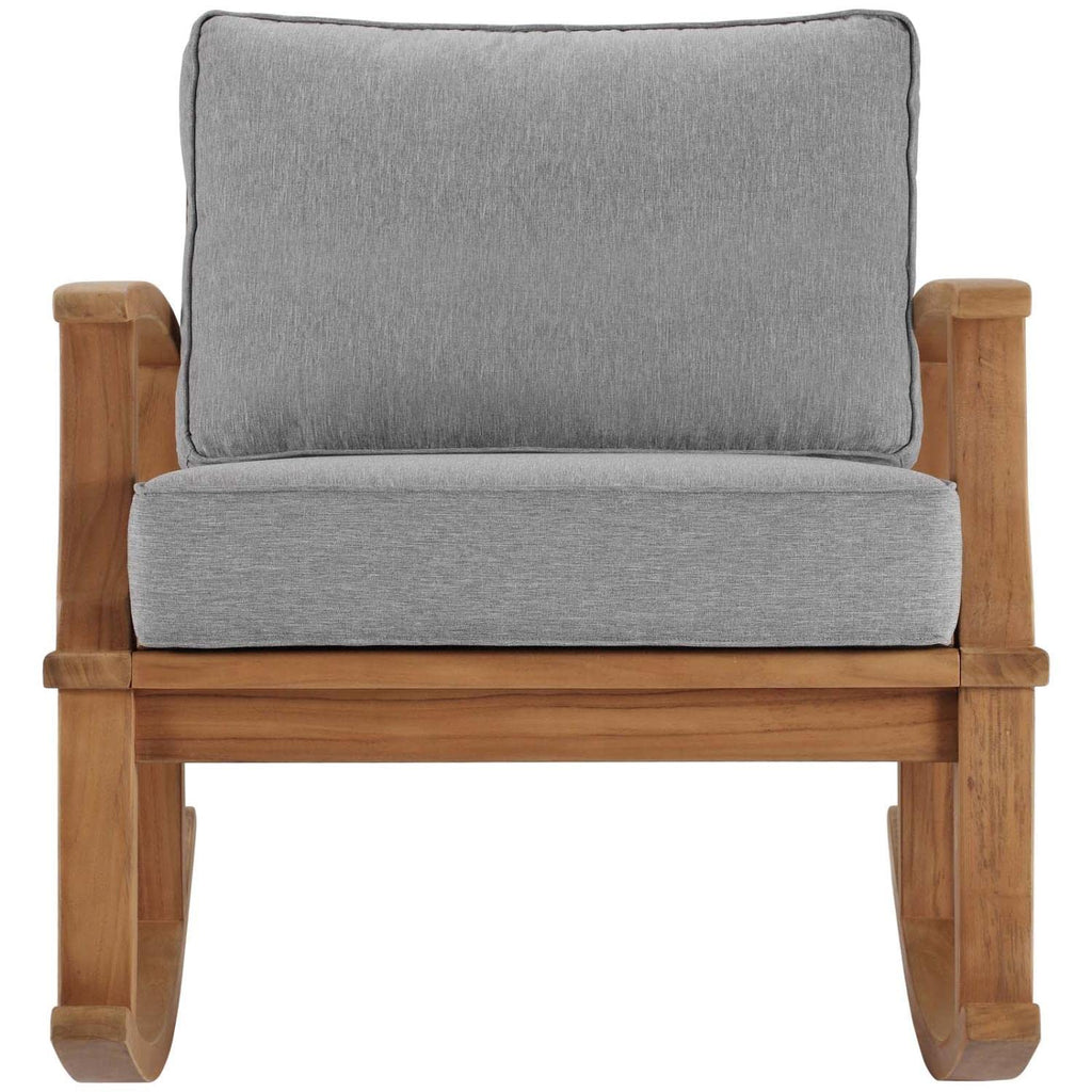 Modway Eei-4177-Nat-Gry Marina Patio Teak Rocking Chair, Natural Gray