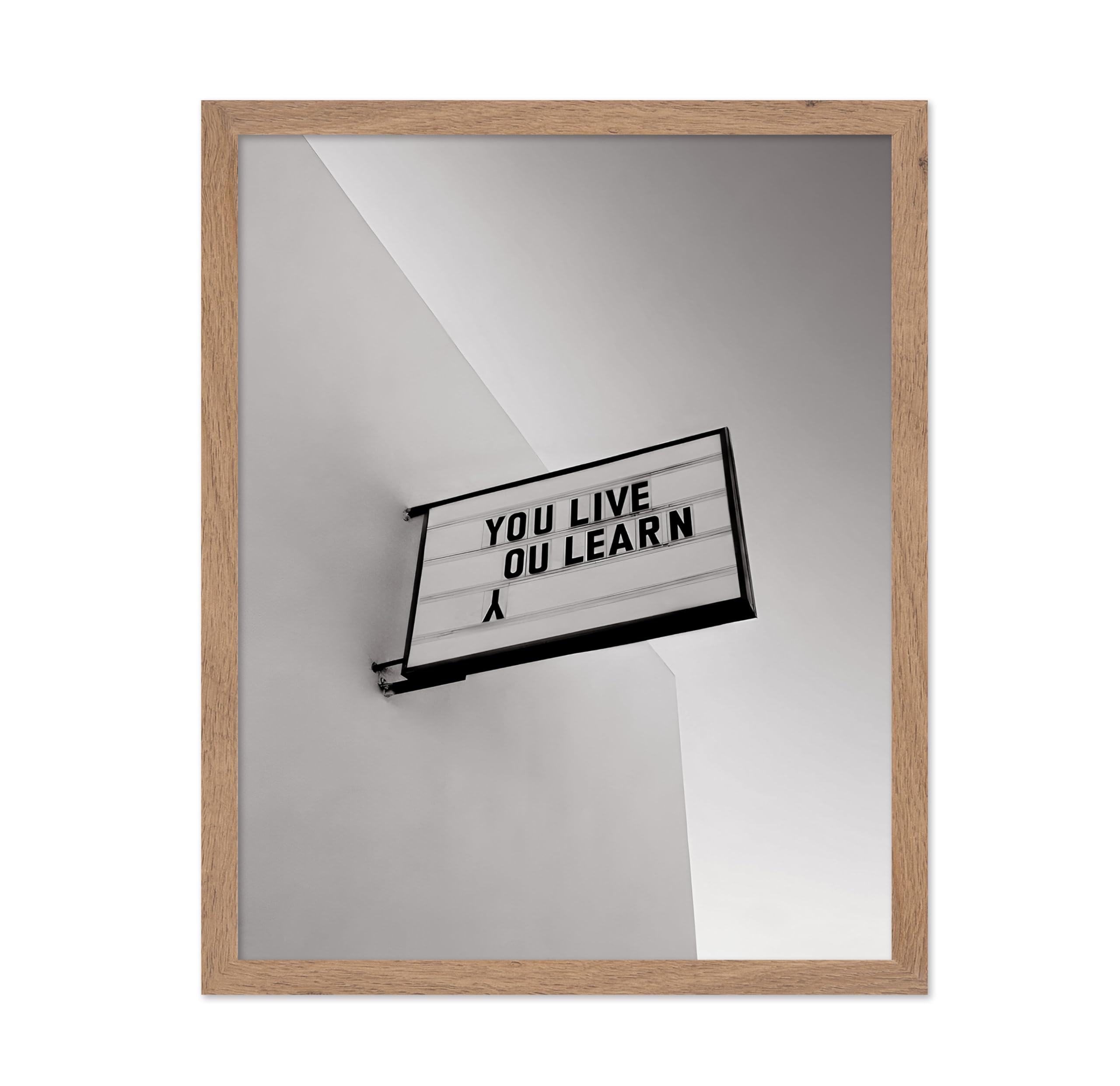Poster Master You Live You Learn Poster - Life Lesson Print - Photography Art - Black and White Art - Positive Quote Art - Learn