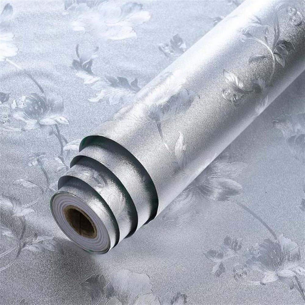 Jeny 2Mt Kitchen Oilproof Aluminum Foil Sticker Wall Desk Floor Waterproof Diy Home Furniture Decorate Foil Style Wallpaper