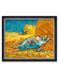 DECORARTS - Noon: Rest from Work by Vincent Van Gogh. Giclee Print Art Reproduction with matching Solid Wood Frame in Classical 
