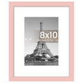 upsimples 8x10 Picture Frame, Display Pictures 5x7 with Mat or 8x10 Without Mat, Wall Hanging Photo Frame, Pink, 1 Pack