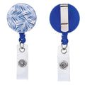 Will Well 2 Pack Heavy Duty Retractable Badge Reels - Id Badge Holder With Belt Clip For Handing Card - Leaf Print Extendable Ba