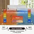 blunique King Heated Blanket, Sage Green, 90x100 Inches, Fast Heating, 6 Levels, Auto Off
