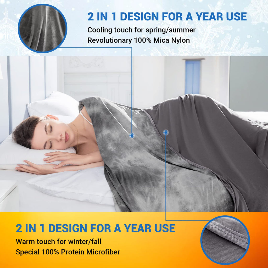 Topcee Cooling Blanket (90''X104''King Size) For Hot Sleepers,Absorbs Heat To Keep Body Cool For Night Sweats,100% Oeko-Tex Cert