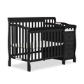 Dream On Me Jayden 4-in-1 Mini Convertible Crib And Changer in Black, Greenguard Gold Certified, Non-Toxic Finish, New Zealand P