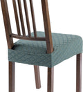 Searchi Stretch Dining Chair Seat Covers Set Of 4, Soft Removable Washable Seat Covers For Dining Chairs, Dining Room Seat Cover Slipcover Protector (Rear-Covered, Diamond Aegean Teal)