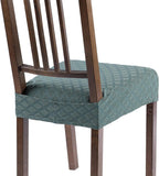 Searchi Stretch Dining Chair Seat Covers Set Of 4, Soft Removable Washable Seat Covers For Dining Chairs, Dining Room Seat Cover Slipcover Protector (Rear-Covered, Diamond Aegean Teal)
