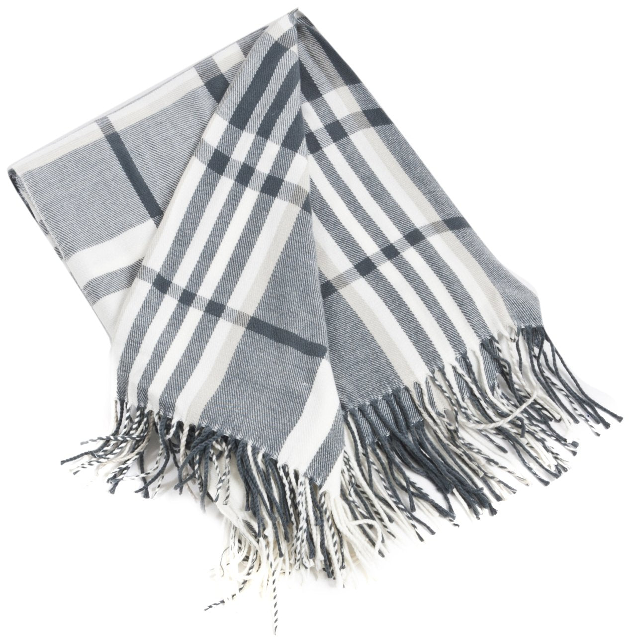 Saro Lifestyle Th261.Gy5060 Plaid Design Throw, Grey, 50'X60'
