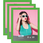 Icona Bay 8x10 Picture Frames (Green, 3 Pack), Colored Solid Wood Scandinavian Style Frames for Photo, Pizzazz Collection