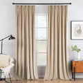 MIULEE Velvet Curtains 96 inches - Pinch Pleated Luxury Room Darkening Curtains for Bedroom Living Room Thermal Insulated Super 