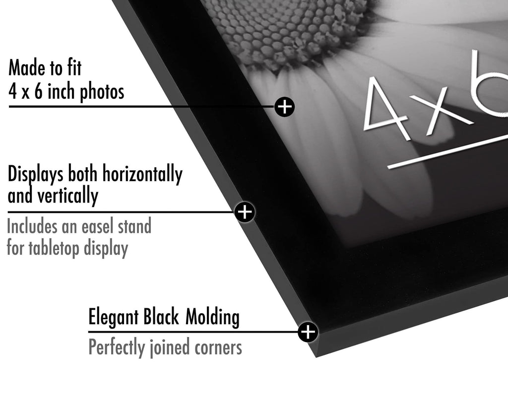 Americanflat Picture Frame, 4X6, Black, 6 Count