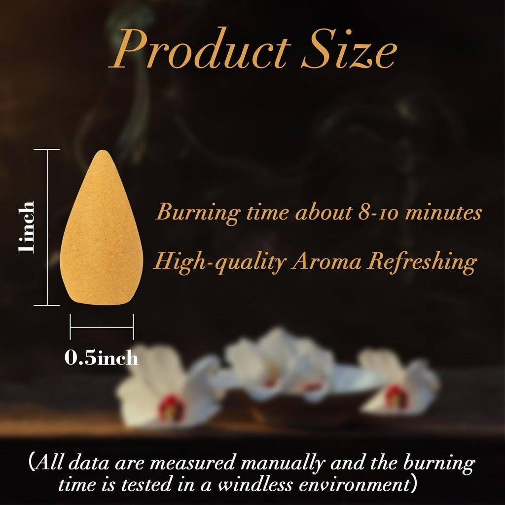 Sukh Backflow Incense Cones For Waterfall - Waterfall Scented Incense Cones 108Pcs Backflow Smoke Burning Incense Cones Bulk 6 D