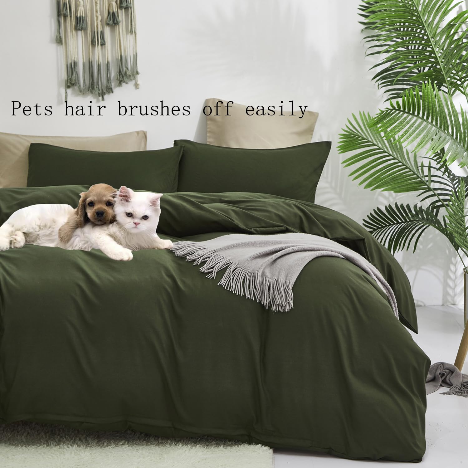 Karever Army Green Comforter Full Dark Green Bedding Set Olive Green Comforter Set Full Men Breathable Comforter Women Soft Full