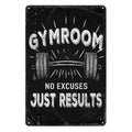 Gym Room Metal Tin Sign Motivational Gym Posters Gym Room No Excuses Just Results Signs Gym Posters For Home Gym Funny Vintage T