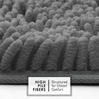 Hearth & Harbor Bathroom Rugs, Chenille Bath Mat - Machine Washable Bath Mats For Bathroom Non-Slip Backing Rubber, Quick Dry Ba