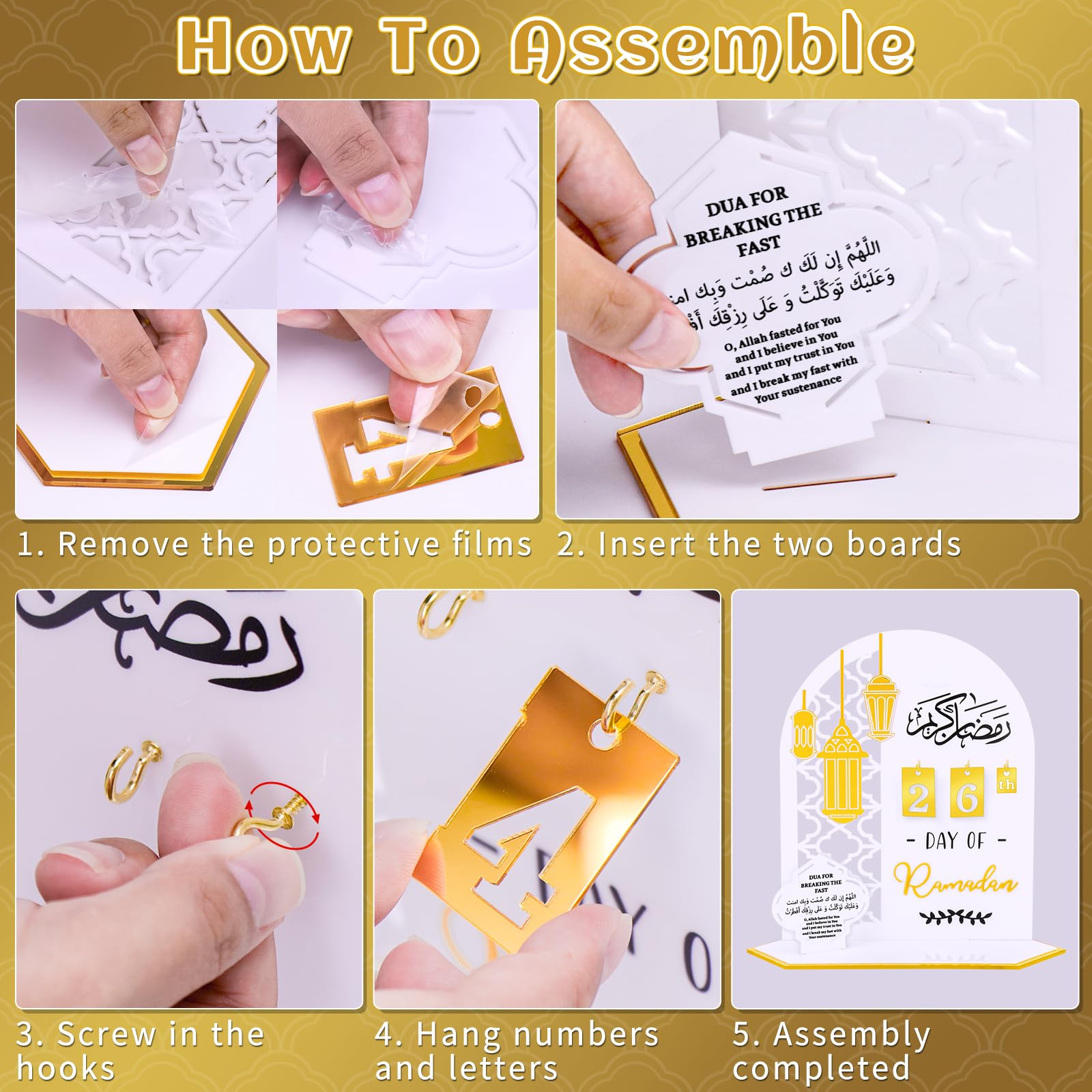 Selftek Ramadan Advent Calendar, Diy Countdown Calendars Decorations For Home, 30 Days Til Eid, Ramadan G-Ift For Kids, Ramadan