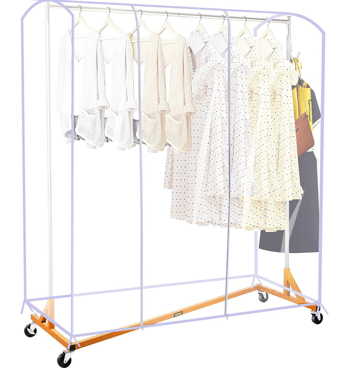 Ruibo Clear Garment Rack Cover, Waterproof & Dustproof, M/59x20x60 inch, Ethylene Vinyl Acetate, Model Ruibo-20190305-Size59