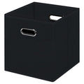 HEAYEEG Black Foldable Storage Cubes Bins , Fabric Storage Box Cubes Organizer Baskets with Dual Handles for Home Organizer (Bla