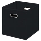 HEAYEEG Black Foldable Storage Cubes Bins , Fabric Storage Box Cubes Organizer Baskets with Dual Handles for Home Organizer (Bla