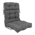 Blazing Needles 20 42-inch Microsuede Seat/Back Tufted Chair Cushion, 20 x 42, Steel Grey