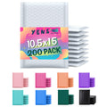 Yens Poly Bubble Mailers 10.5X16 200 Pack White Waterproof Self Seal Adhesive Shipping Bags, Cushioning Padded Envelopes For Shi