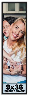 9x36 Frame Black Picture Frame - Complete Modern Photo Frame Includes UV Acrylic Shatter Guard Front, Acid Free Foam Backing Boa