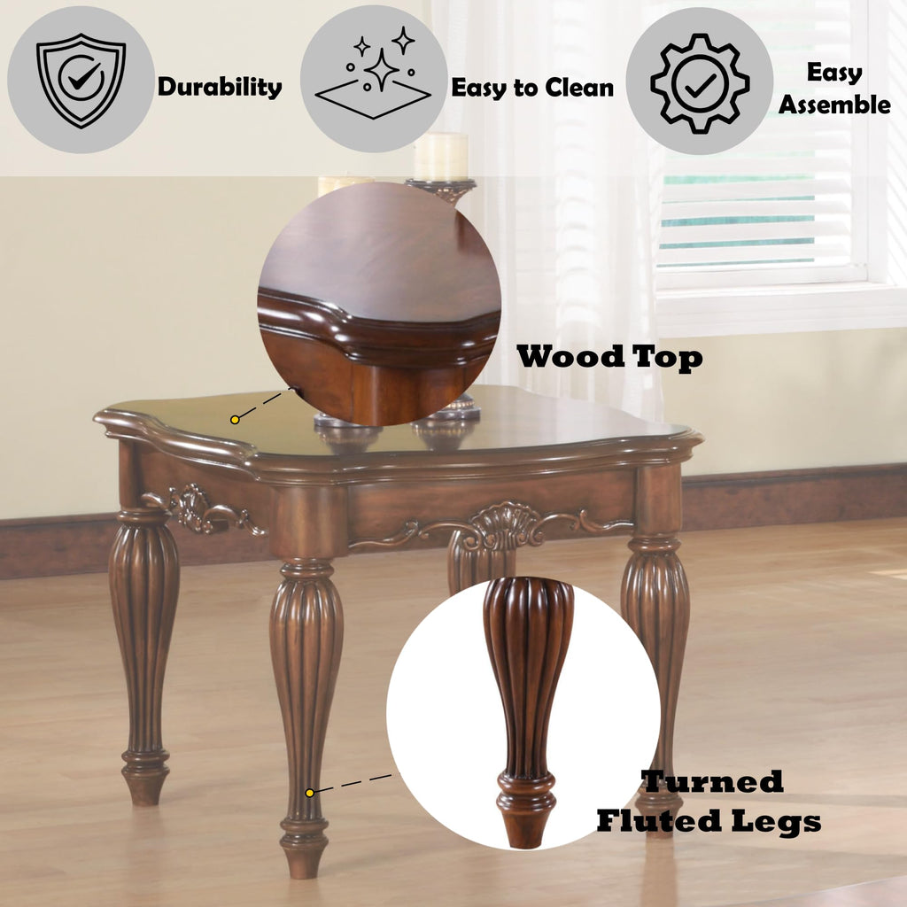 Acme Dreena Rectangular Wooden End Table In Cherry