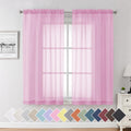 Aiyufeng Sheer Curtains Pink Window Decor
