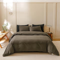 CLOTHKNOW Chestnut Brown Comforter Set California King 3Pcs Dark Brown Bedding Comforter Sets Brown Comforter Mocha Coffee Comfo