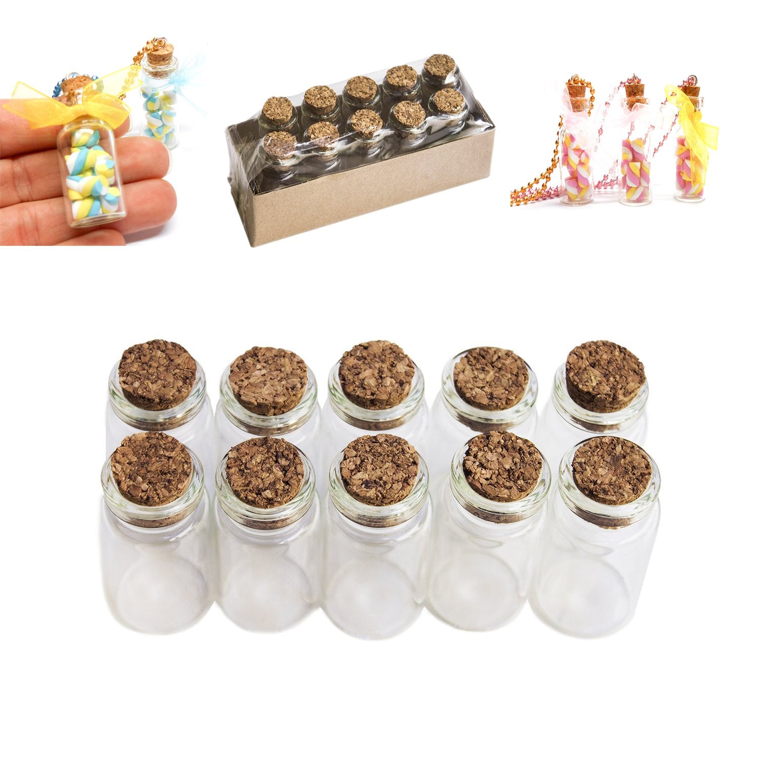 Super Z Outlet Mini Overall Decorative Bottles Cork Tops for Camping Project, Arts & Crafts, Jewelry, Stranded Island Message, W