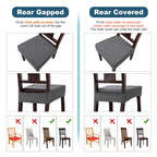 Genina Waterproof Seat Covers For Dining Room Chair Covers Waterproof Dining Chair Covers (2 Pcs-Rear-Gapped, Dark Gray)
