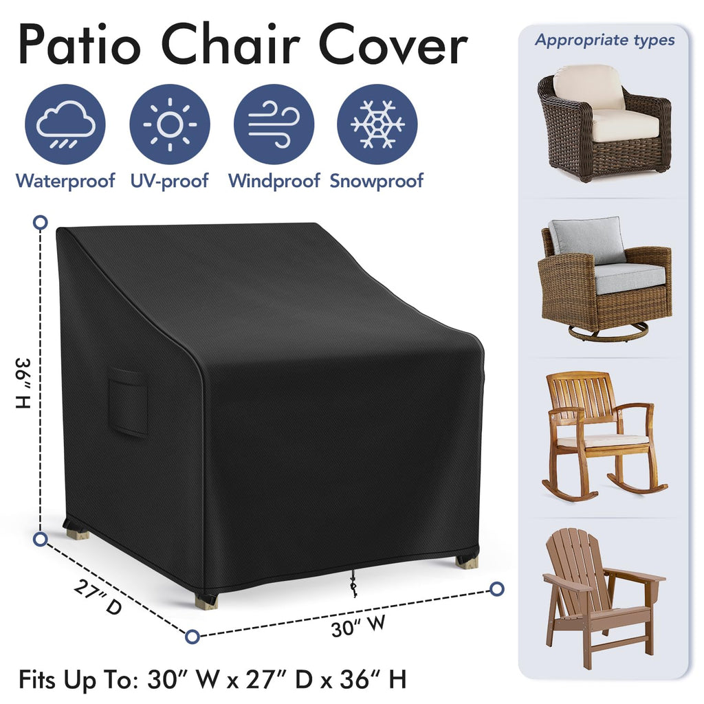 Richwon Patio Furniture Covers Waterproof For Chairs, Lawn Outdoor Chair Covers 2 Pack, Patio Chair Covers For Outdoor Furniture