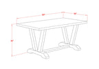 East West Furniture V2-776 3 Piece Dinette Set for Small Spaces Contains a Rectangle Dining Table with V-Legs and 2 Dining Table Bench, 36x60 Inch, Multi-Color