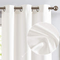 jinchan White Linen Textured Curtains 108 Inch Long 2 Panels for Living Room Grommet Top Light Filtering Window Drapes for Bedro