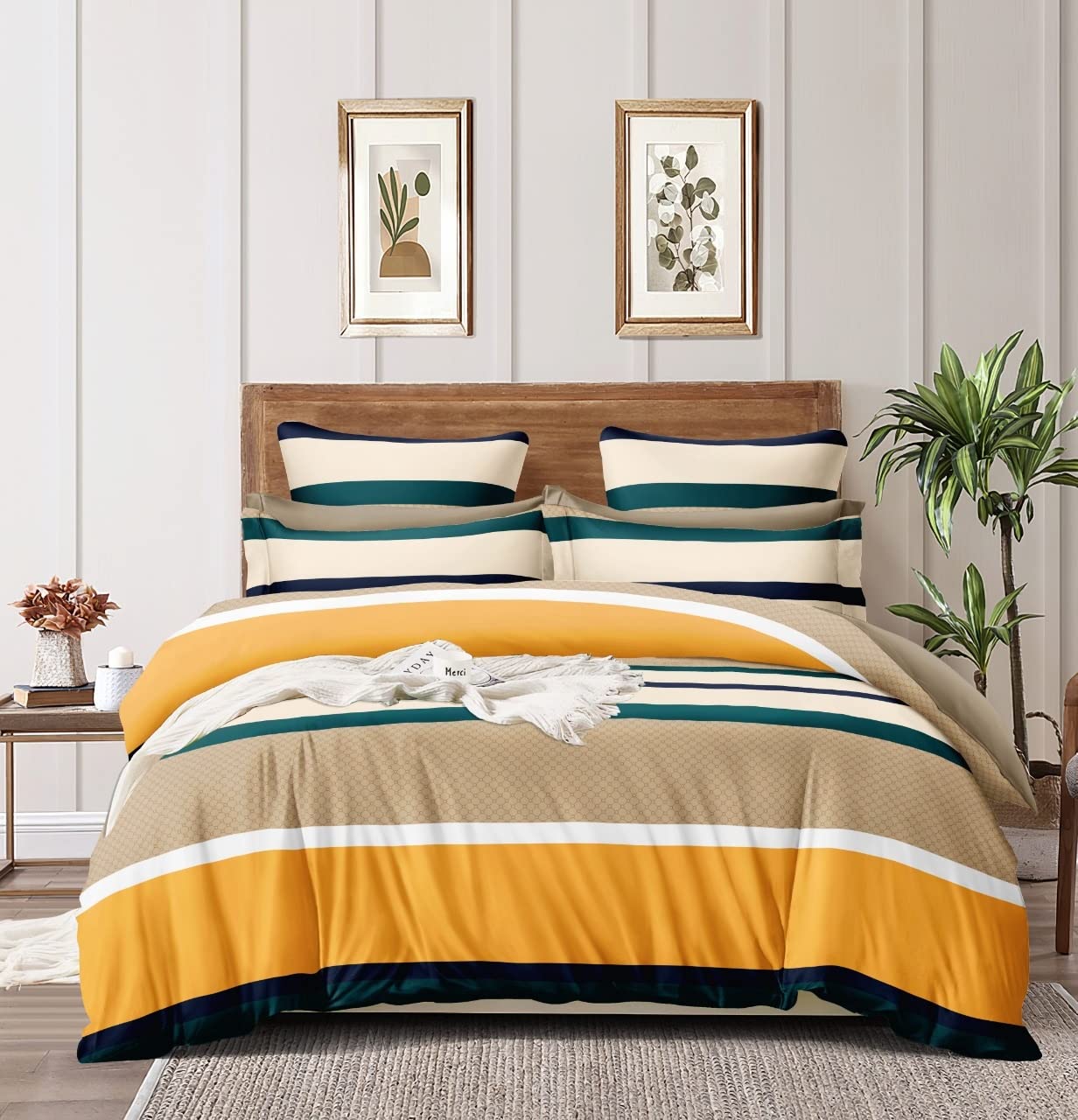 The Home Style 350Tc Super Soft Glace Cotton Ac Comforter Set King Size Double Bed With 1 Flat Bedsheet90X100 Inch And 2 Pillow