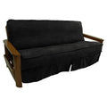 Blazing Needles Solid Microsuede Double Corded 8" to 9" Futon Slipcover, Full, Black