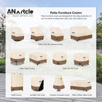 Anartcle Outdoor Swivel Lounge Chair Cover 2 Pack,600D Waterproof Heavy Duty Outdoor Chair Covers(35 W X 37 D X 38.5 H Inches),P