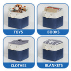Temary Fabric Storage Cubes 11X11 Cube Storage Bins 4Pack Blue Basket For Organizing Home, Closet, Empty Gift Baskets With Handl