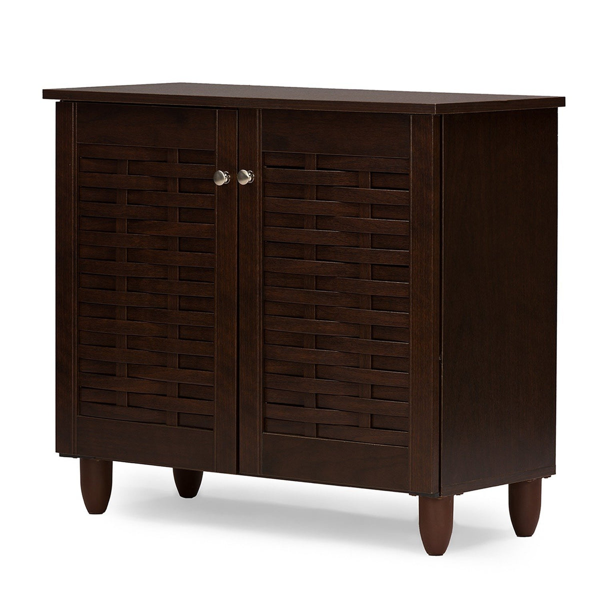 Wholesale Interiors Baxton Studio Winda Modern And Contemporary 2Door Dark Brown Wooden Entryway Shoes Storage Cabinet