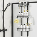 ODesign Over The Door Shower Caddy, 3-Tier Adjustable Hanging Shower Caddy with 4 Hooks, Rustproof Bathroom Shower Organizer wit