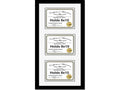 CreativePF [14x30bk-w] Black Vertical 8x10 Triple Diploma Frame with 3 Opening White Matting | Holds 3 8x10 inch Documents with 